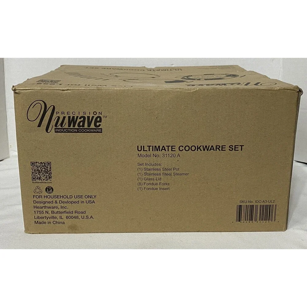 NuWave 31120 Ultimate Stainless Steel Cookware Set Induction Pot Steamer Fondue